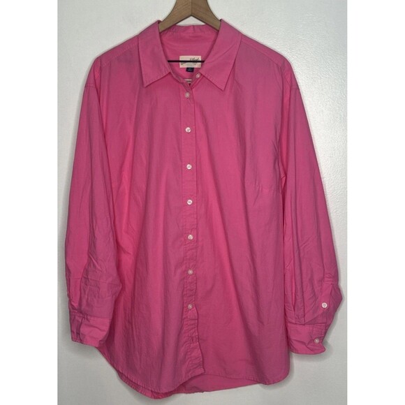 Universal Thread Shirt Womens XXL Button-Up Long Sleeve Oversized Pink Cotton - Picture 1 of 4